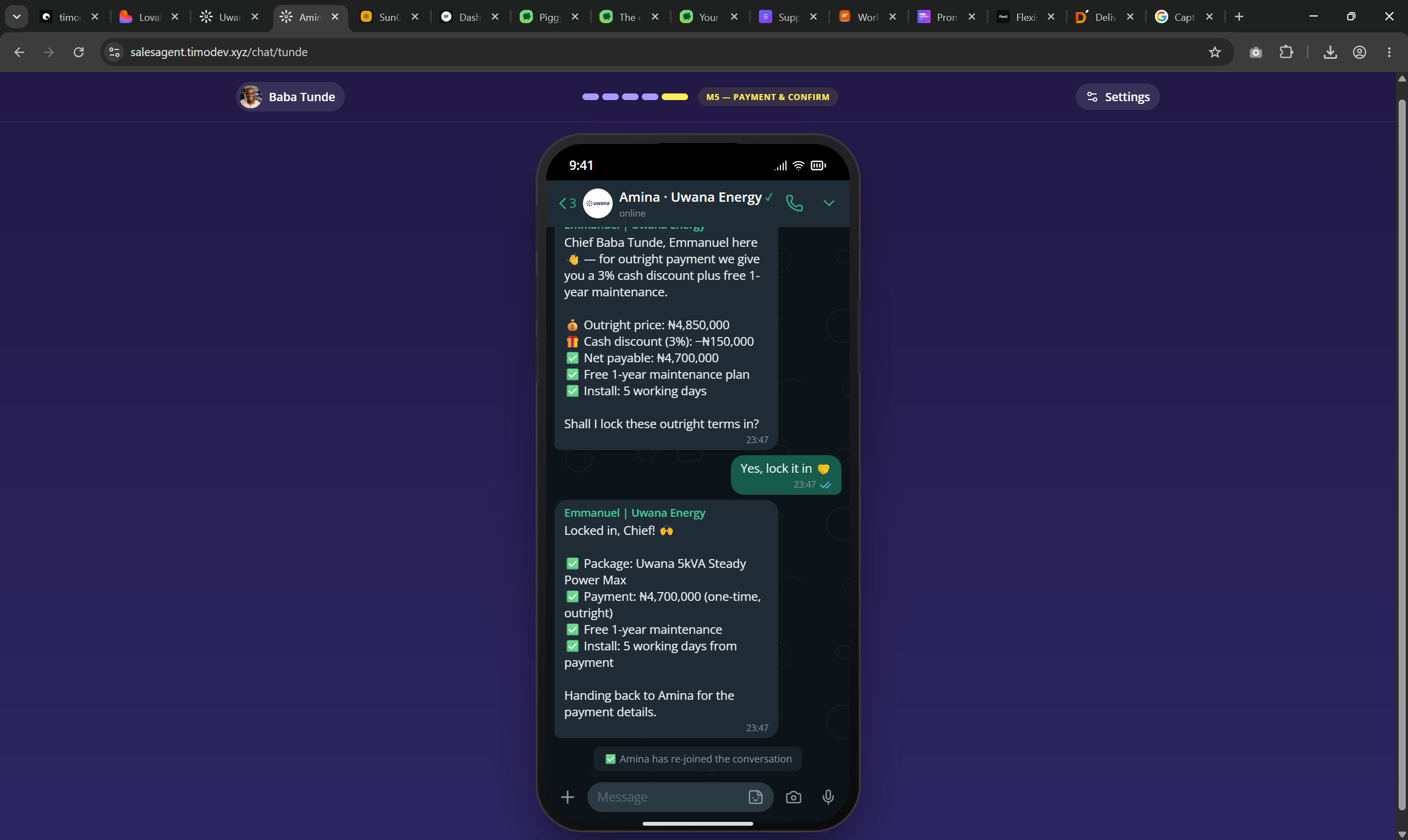 Sales Agent app