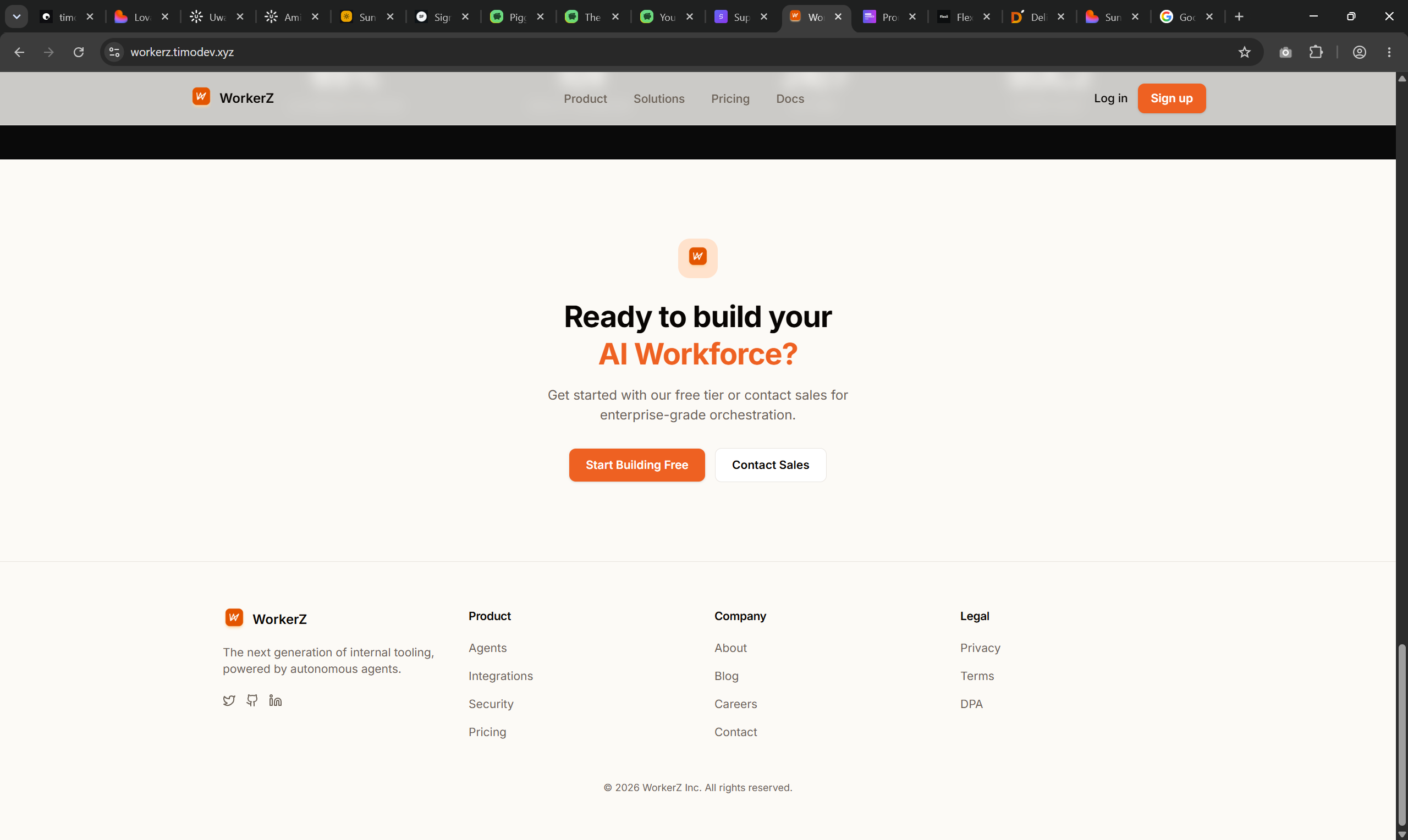 Closing footer
