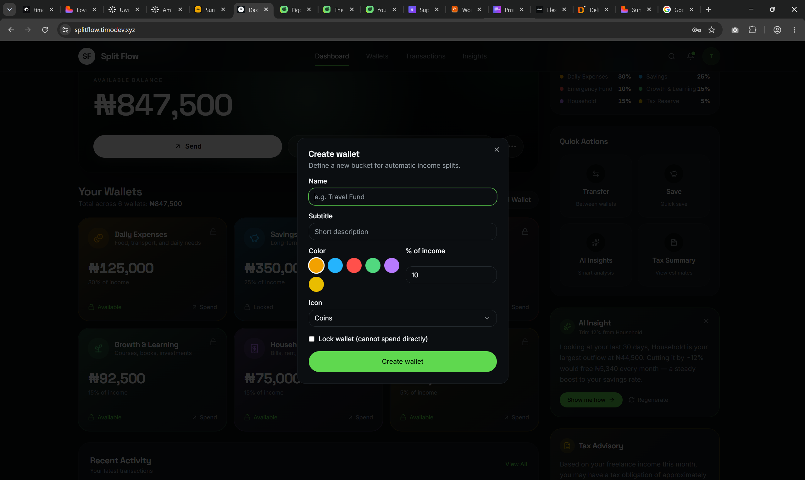 Create a wallet