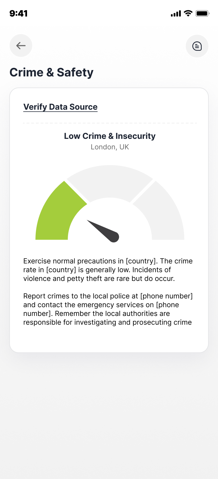 Crime & safety at a glance